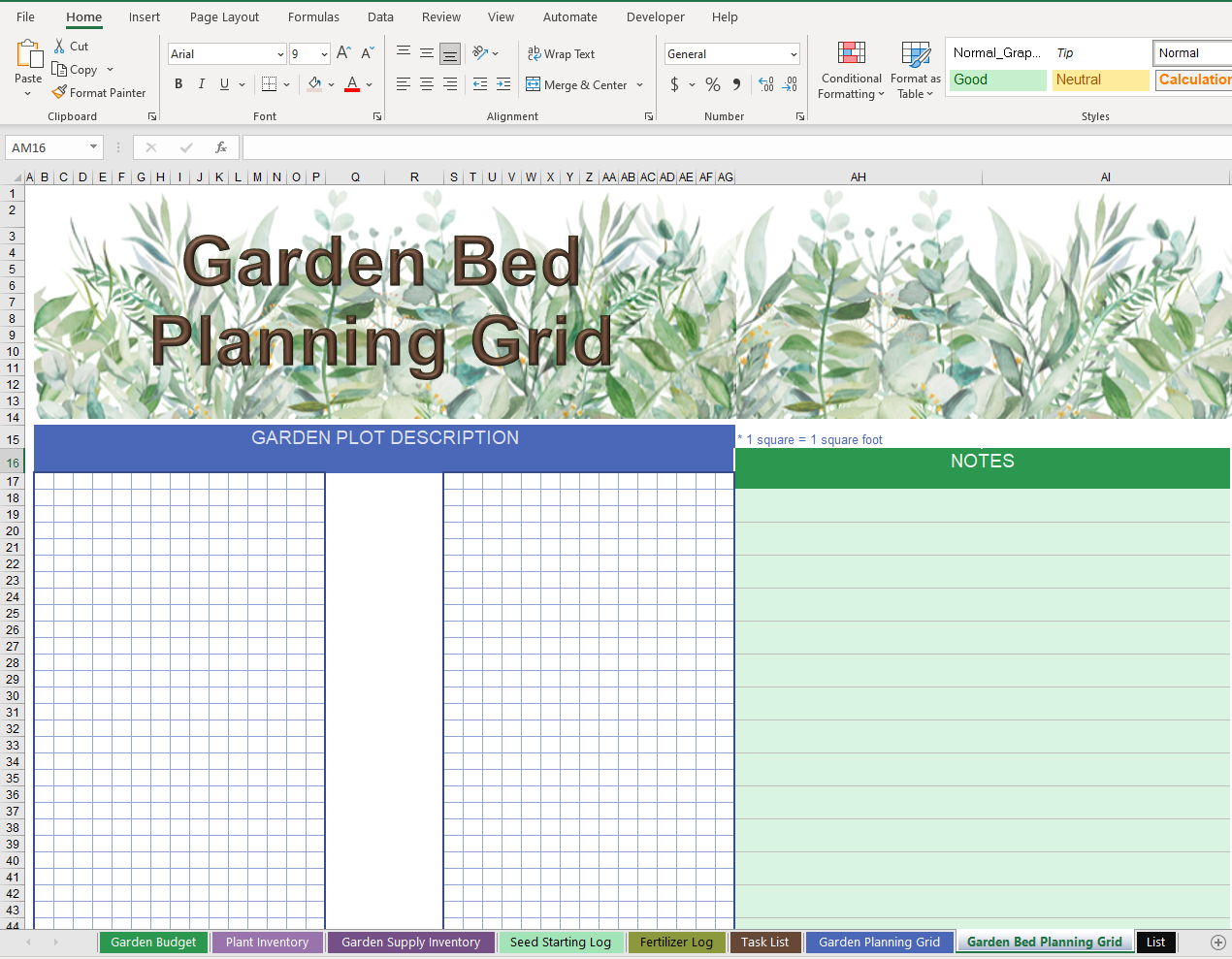 Garden bed grid